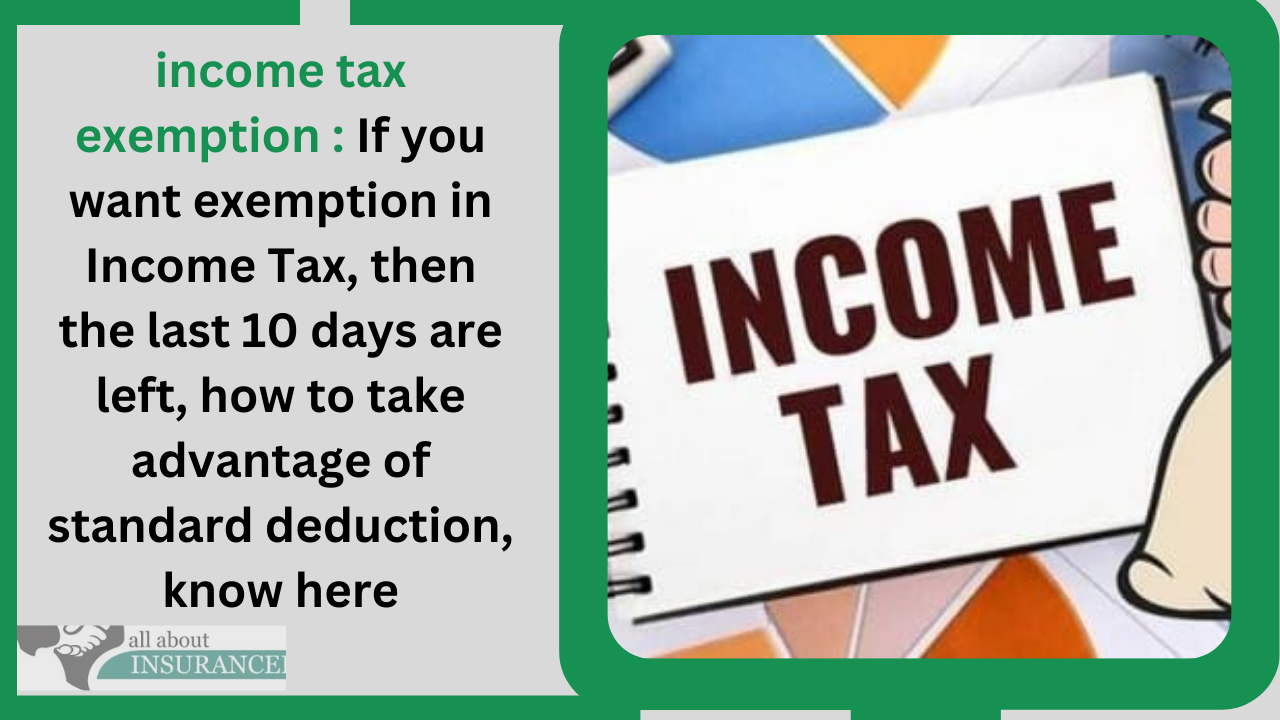 income tax exemption : If you want exemption in Income Tax, then the last 10 days are left, how to take advantage of standard deduction, know here income tax exemption : If you want exemption in Income Tax, then the last 10 days are left, how to take advantage of standard deduction, know here